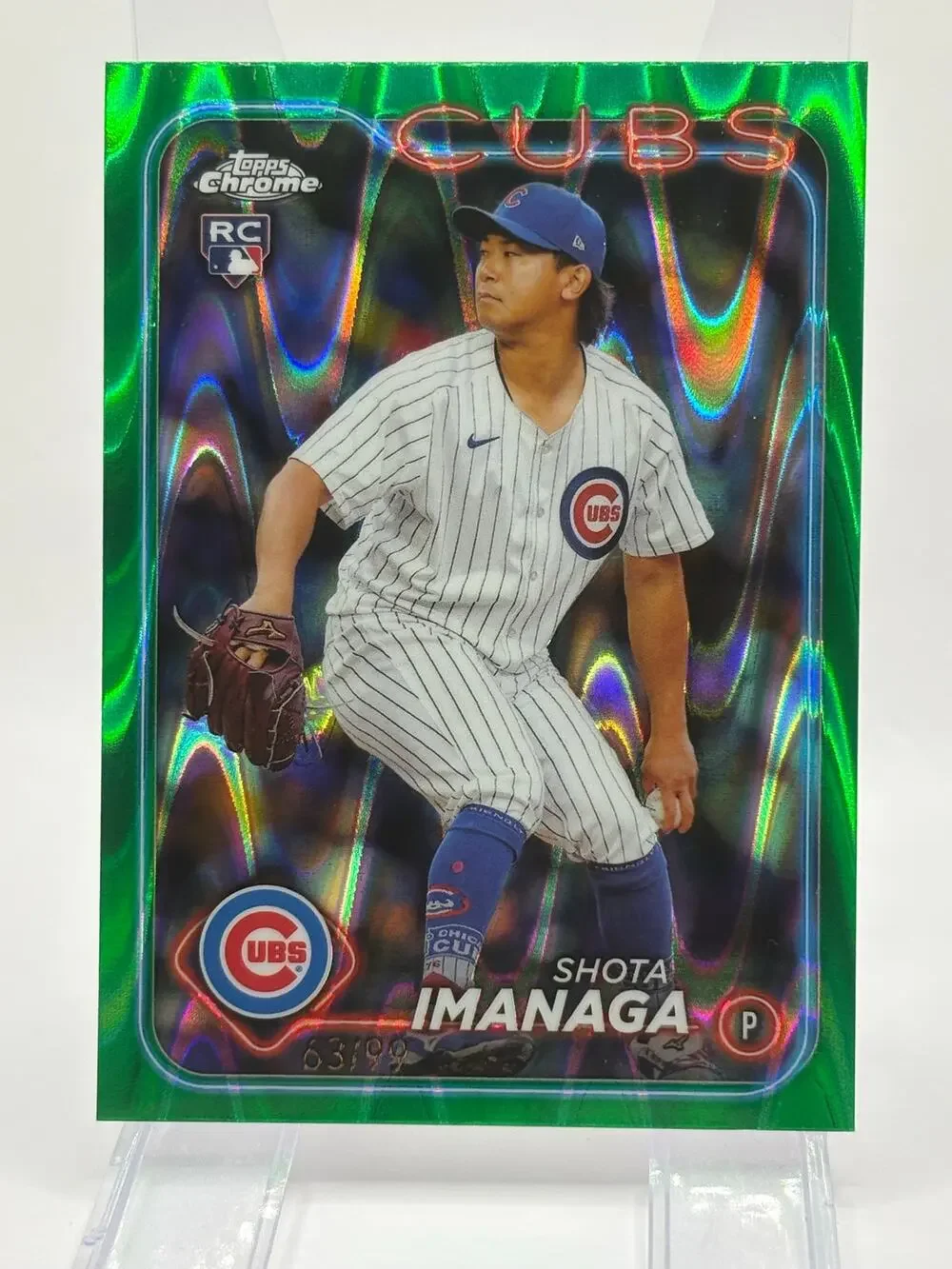 2024 Topps Chrome Shota Imanaga Rookie Green Raywave Refractor 63/99 SP Cubs RC